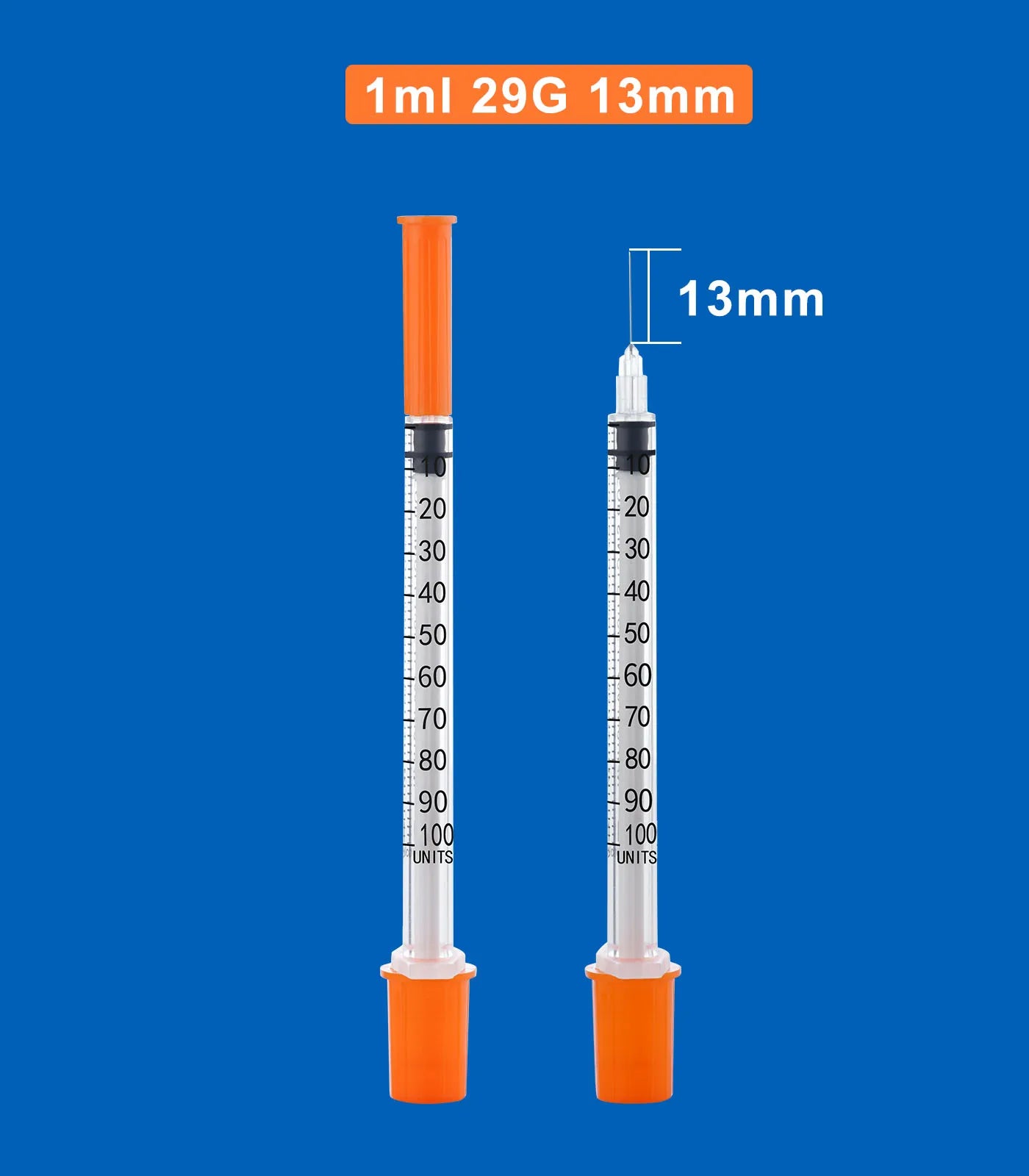 1ml/cc Insulin Syringe Disposable Syringe with Needle, Sterile Individually Packed for Pets, Lab Use