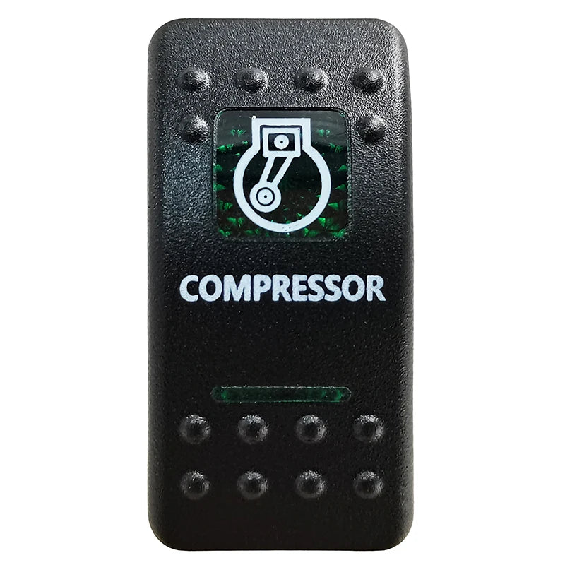 Green LED Rocker Switch - Waterproof SPST & DPDT Options