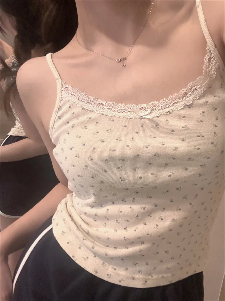 Y2k Short sleeve Sexy U Collar Floral Print Lace Slim T-shirt 2026 Summer Women Clothing Floral Slim Shirt Button T-shirt Top