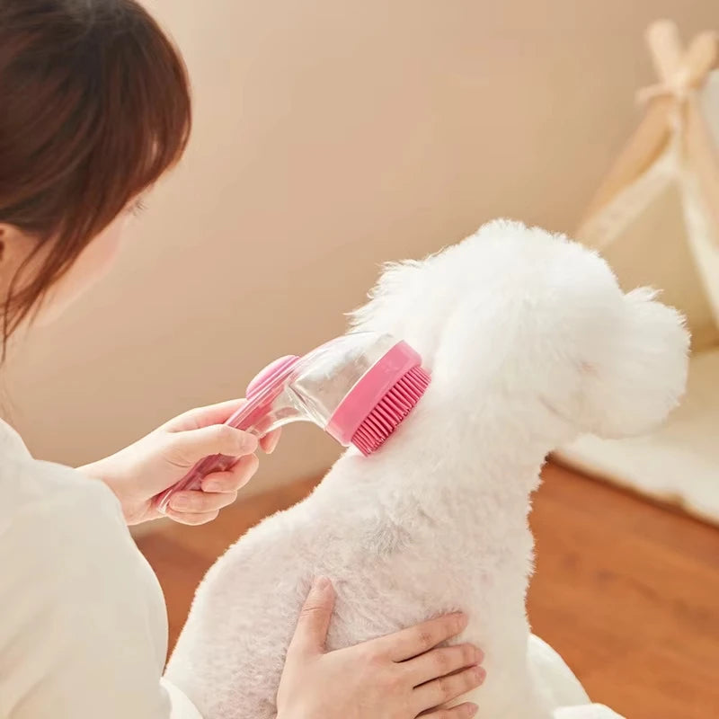 Long-Handle Pet Bath Brush - Soft Silicone Grooming Comb – photo 4