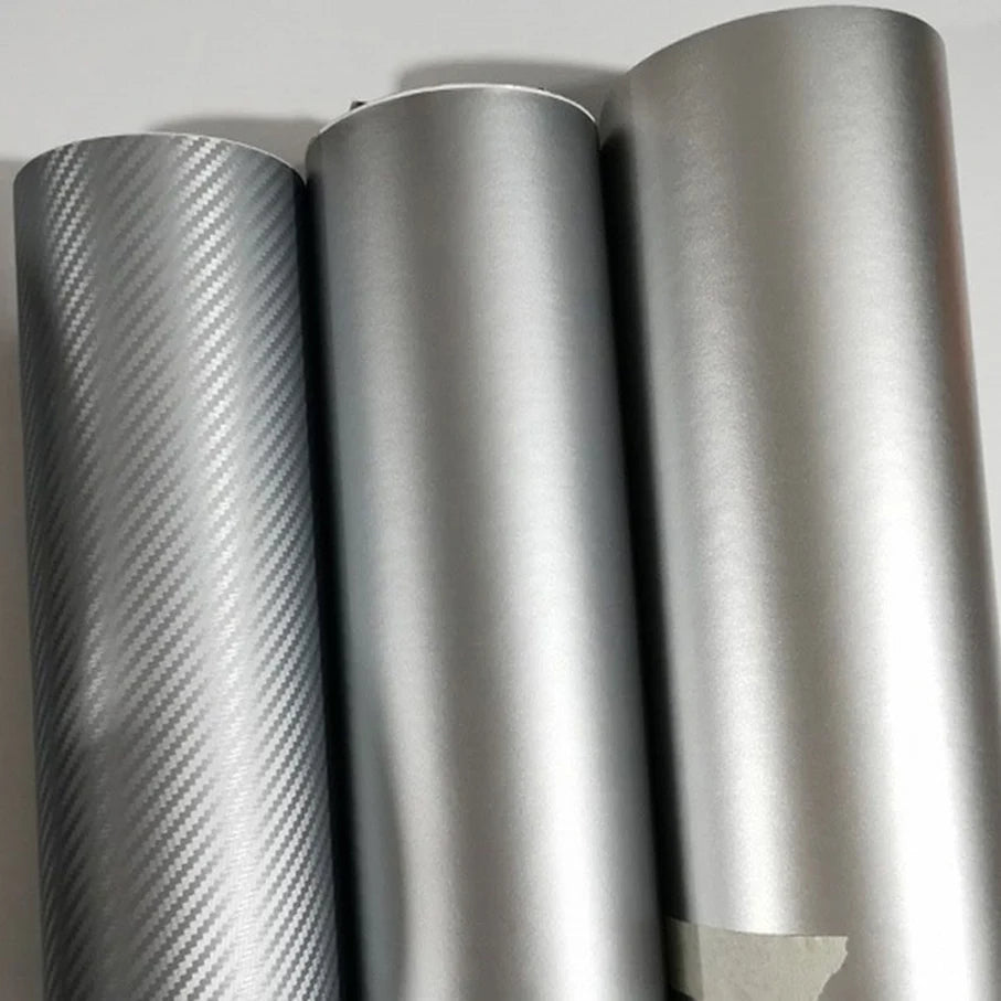 50cmx500cm Silver Brushed Aluminum Vinyl Wrap With Air Release Bubble Free Car Motorbike Sticker Wrapping