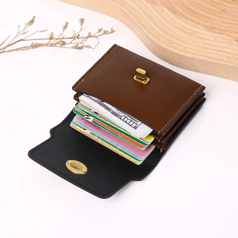 Women's Fashion Short PU Leather Wallet – Slim Coin & Card Holder Purse