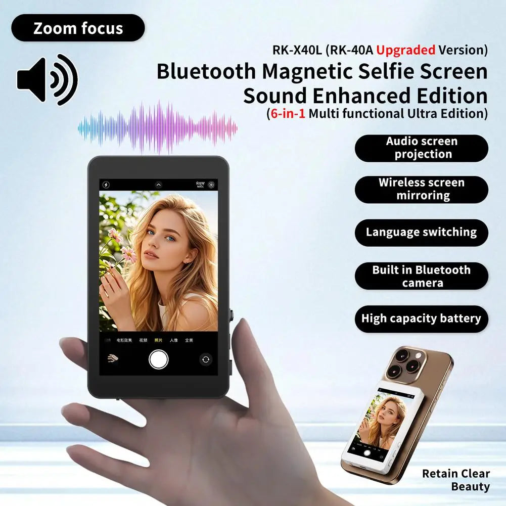 Magnetic Cell Phone Vlog Self Timer Monitor Screen Using Rear Camera Monitor For Live Streaming Creating Content Self-Timer