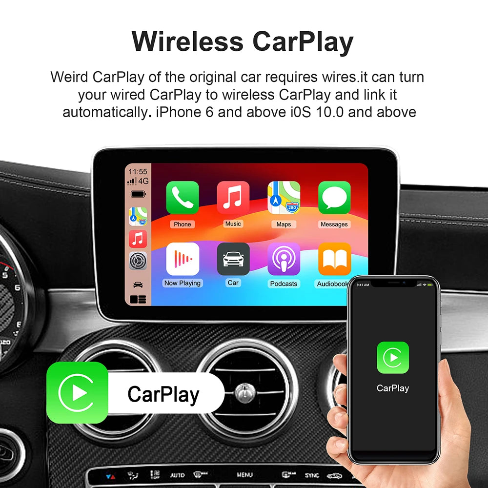 3-in-1 Wireless CarPlay & Android Auto AI Box (Android TV)