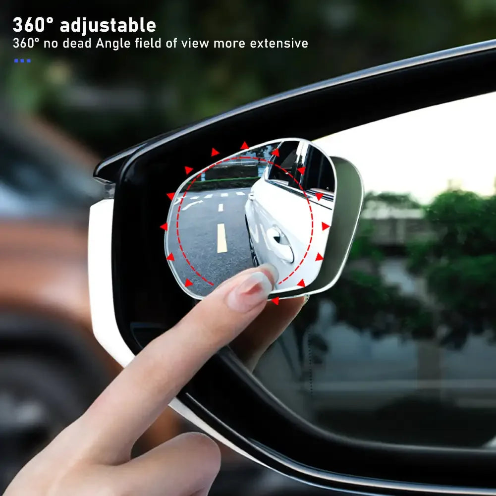 2PCS 360 Degree Adjustable Angle HD Glass Blind Spot Mirrors Car Rearview Mirrors Frameless Wide-angle Rearview Mirrors
