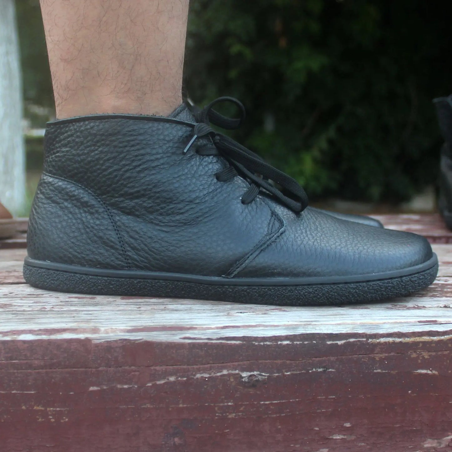 Barefoot Leather Boots With Wool Linning Inside For Women  man Zero Drop Wider Toes Box