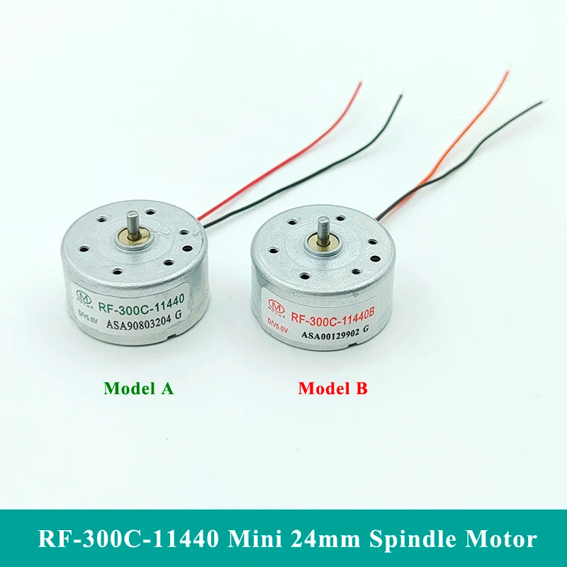 RF-300C-11440 Micro 300 Motor DC 1.5V-6V 5V 6500RPM Mini 24mm Round Spindle Motor Silent DIY CD DVD Player Loder Toy Fan Engine