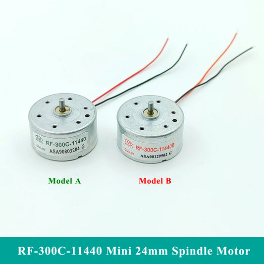 RF-300C-11440 Micro 300 Motor DC 1.5V-6V 5V 6500RPM Mini 24mm Round Spindle Motor Silent DIY CD DVD Player Loder Toy Fan Engine