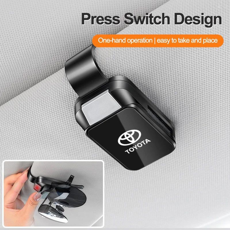Car Sun Visor Glasses Clips Interior Eyeglasses Storage Holder Compact Storage For Toyota Corolla Hilux Avensis Auris Prado TRD