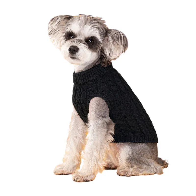Turtleneck Knit Dog Sweater Vest - Winter Clothes for Small Dogs and Cats - photo 11