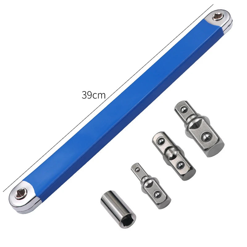 Compact Offset Extension Wrench 4 Adapter Dual Purpose Impact Socket Ratchet Automotive Hand Tool for Mechanic Use