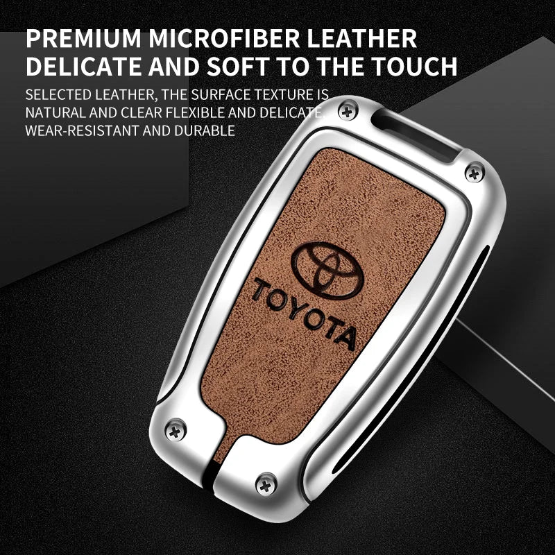 Car Key Case Bag Cover Shell For Toyota CHR Prado 2017 2018 Prius Camry Corolla RAV4 2017 2018 2019 2020 Protector Accessories