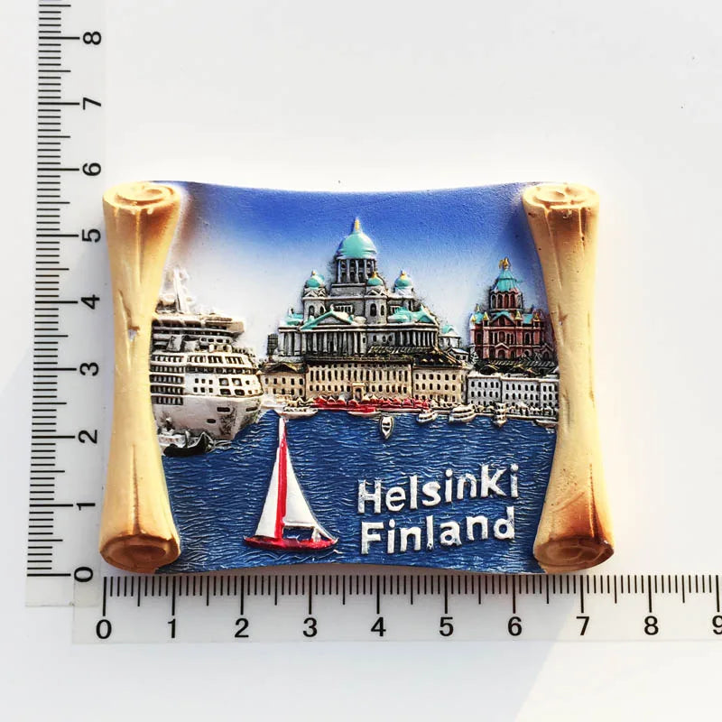 Finland Tourist Souvenir Fridge Magnets Helsinki Bengtskar Turku Cathedral Suomi Lapland Aurora Moose Finnish Reindeer HomeDecor