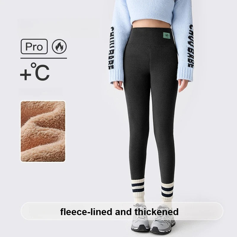 Women's Plus Size Fleece Lined Leggings - Ribbed High Waist Thermal Tights - photo 7