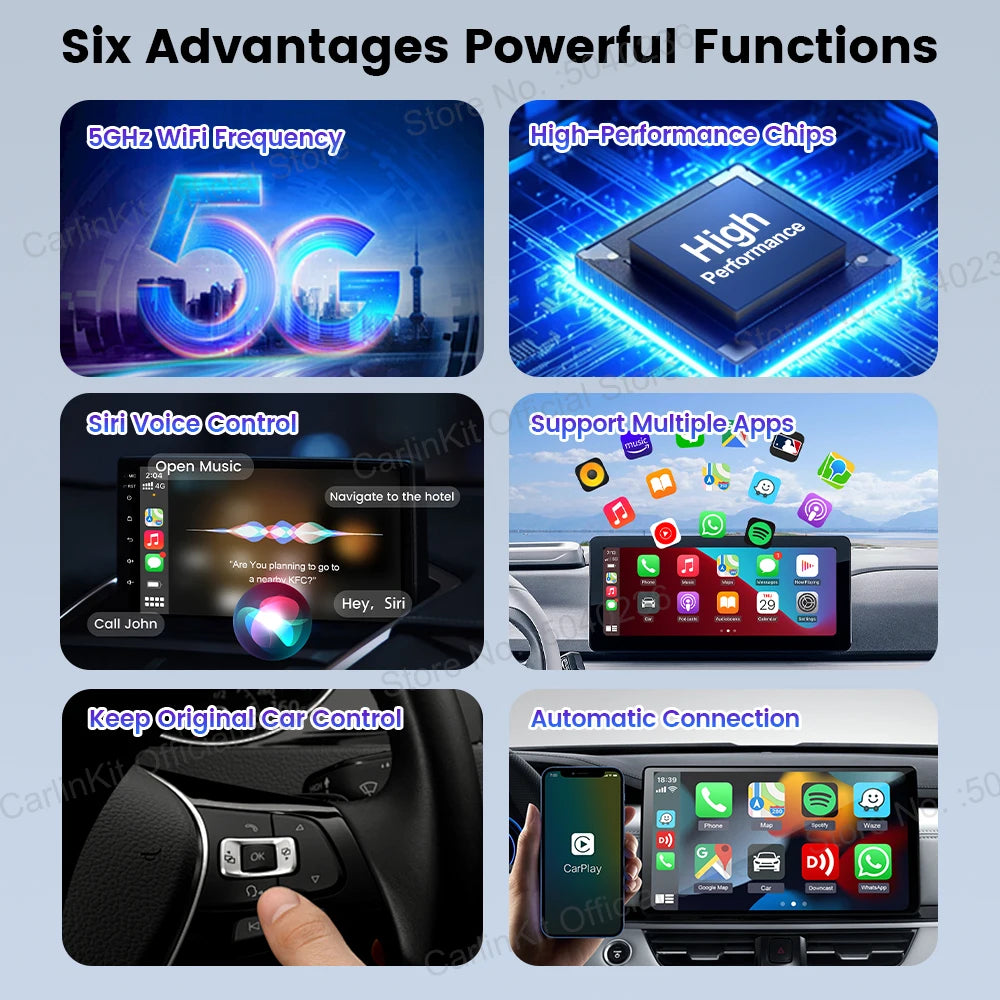 2026 New CarlinKit Mini Smart Car Dongle Wired To Wireless CarPlay Adapter Car Intelligent Systems Upgrade WiFi BT Auto Connect