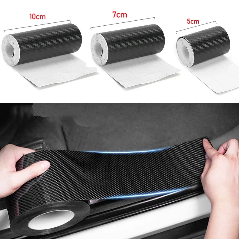 Nano 3D Carbon Fiber Car Door Sill Protector Strip – Waterproof Bumper Tape & Body Protection Film 1–10M