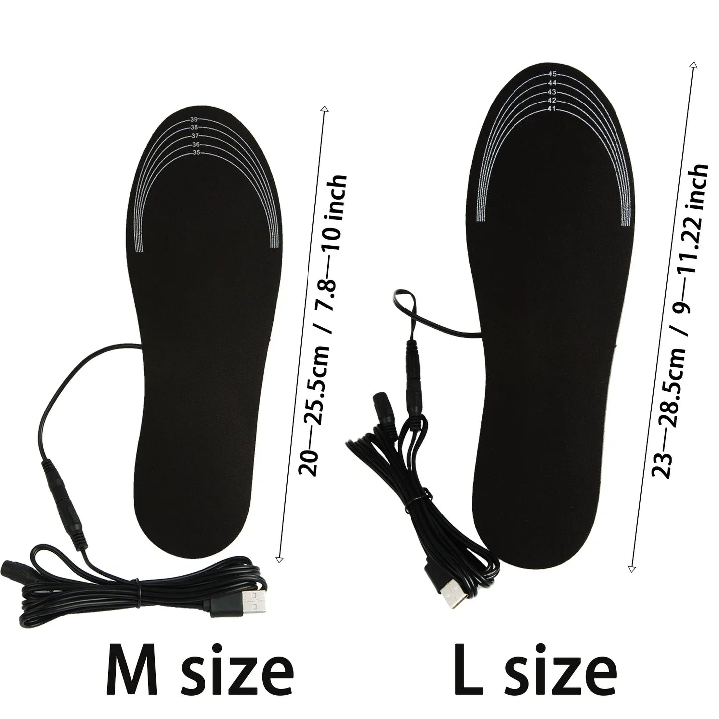 USB Heated Shoe Insoles Feet Warm Sock Pad Mat Electrically Heating Insoles Washable Warm Thermal Insoles Unisex WJ014 Insoles