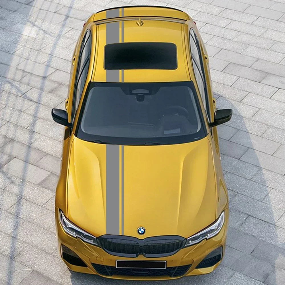 Car Hood, Roof & Trunk Racing Stripe Kit – Vinyl Decal Compatible with BMW 3 Series E90 F30 G20
