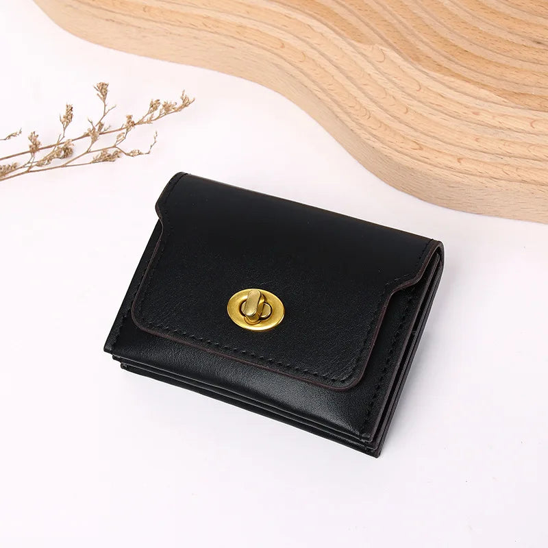 Women's Fashion Short PU Leather Wallet – Slim Coin & Card Holder Purse