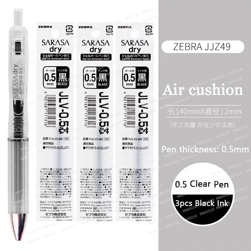 Zebra Japan SARASA Quick-Drying Neutral Pen JJZ49 0.4 Girfit Grip 0.5mm Signing Stylo Back to school aesthetic supplies statione