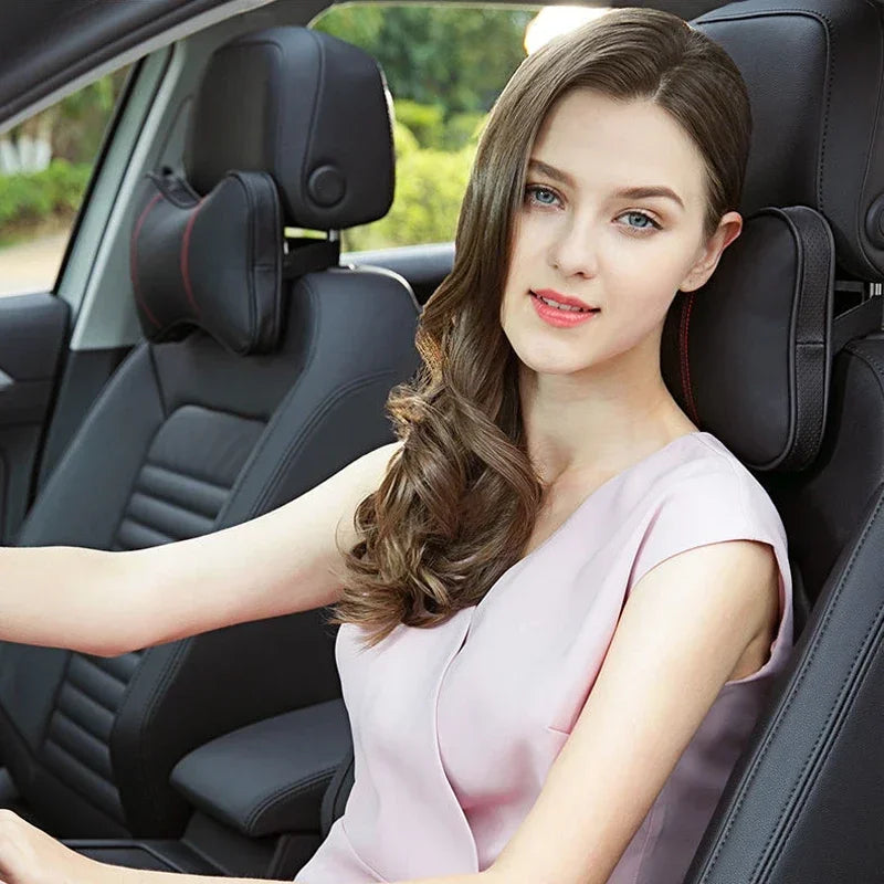 PU Leather Car Headrest Pillow Seatbelt Shoulder Pad For Toyota GR Sport GAZOO RACING Yaris Hil Corolla Car Accessories