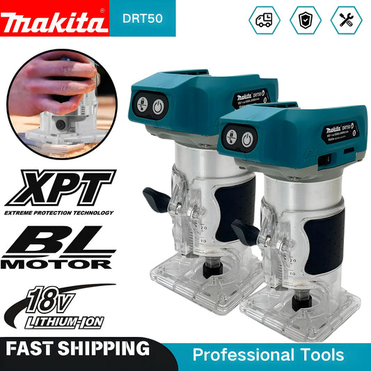 Makita DRT50 18V LXT Cordless Trimmer, Brushless Motor, Professional Rechargeable Slotting and Milling Tool,Edge trimmer