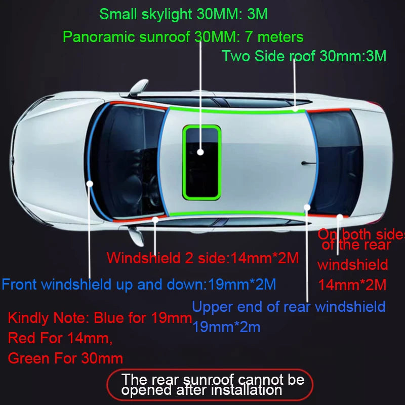 Rubber Car Door and Window Seal Strip - 14, 19 or 30 mm - view 5