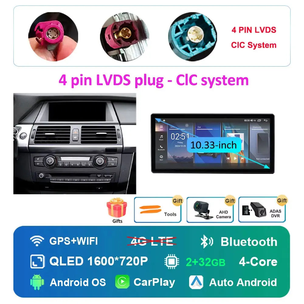 Navigation GPS Android 16 for BMW X5 X6 E70 E71 2008 - 2013 ClC/CCC System Car Radio Multimedia Player BT 4G DSP Stereo WiFi 4Ｇ