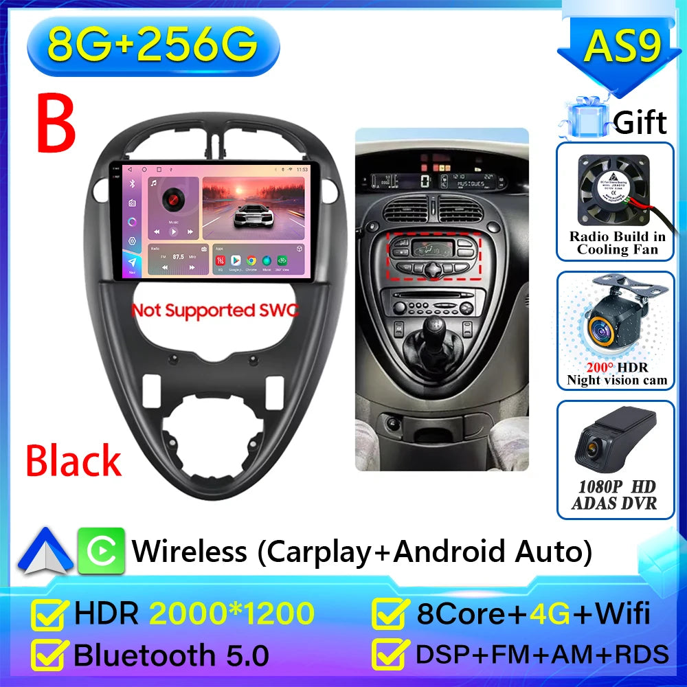 For Citroen Xsara Picasso 1999-2010 Car Radio Carplay Multimedia Player Screen GPS Navigation Android Auto Video Wifi No 2din 2K
