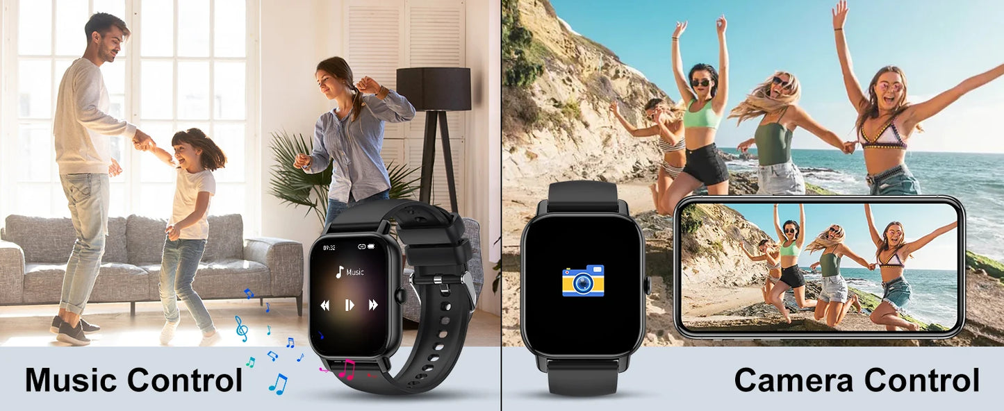Jxrev 1.85" Ultra Thin Smartwatch with Bluetooth Calling & GPS – IP68 Waterproof | 110+ Sport Modes, Heart Rate, Sleep & Calorie Tracker for Android & iOS