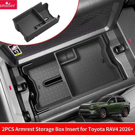 Toyota RAV4 2026 Console Armrest Storage Tray - Double Layer Organizer