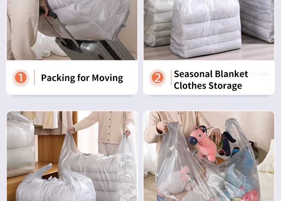 10PCS Large Capacity Plastic Bags Thicken Moving Packaging Bag Clothes Storage Bags for Toys Duvet Blanket Bedding Organizer
