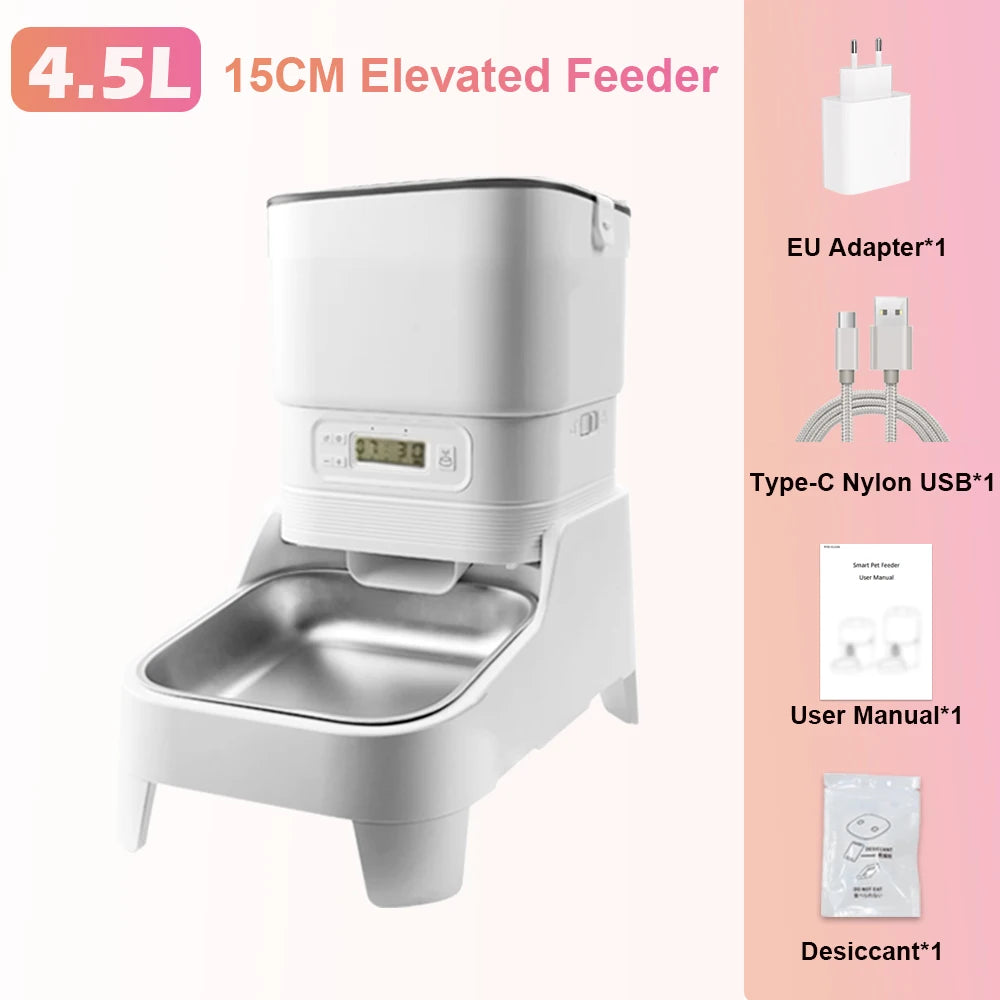 FURPIPI Smart Pet Feeder with 1080P Elevated Camera – Tuya App Control | 4.5L Auto Cat & Dog Food Dispenser