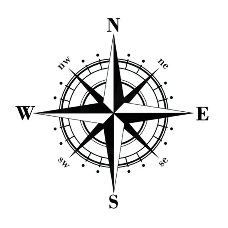 NSWE Compass Car Decal – Waterproof Vinyl Sticker for Auto & Motorcycle, Universal Fit