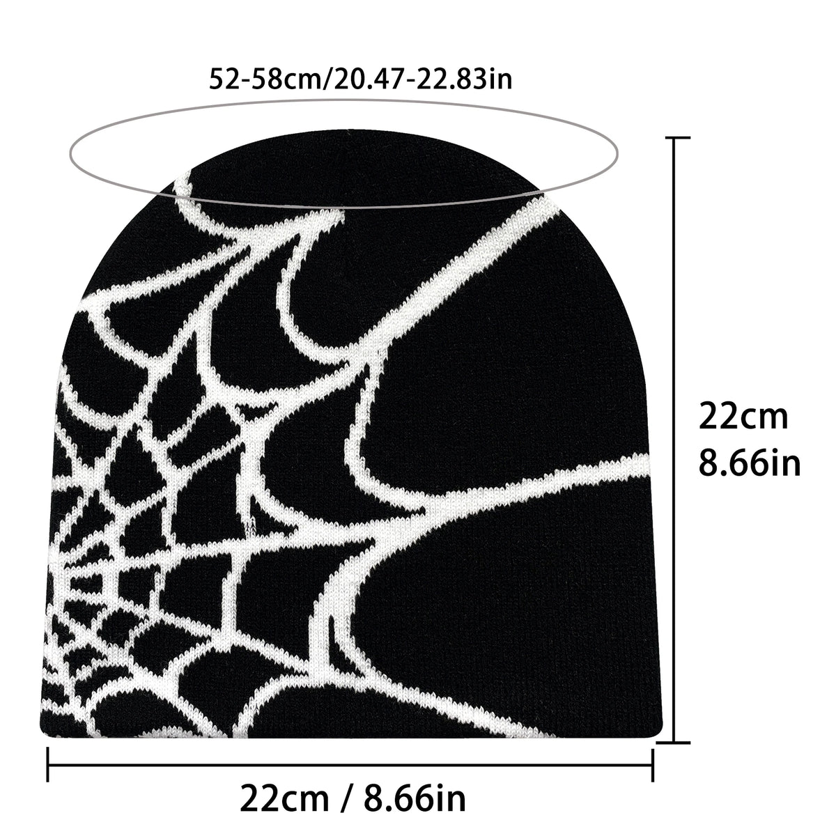 Spider Web Knit Beanie, Unisex Y2K Hat