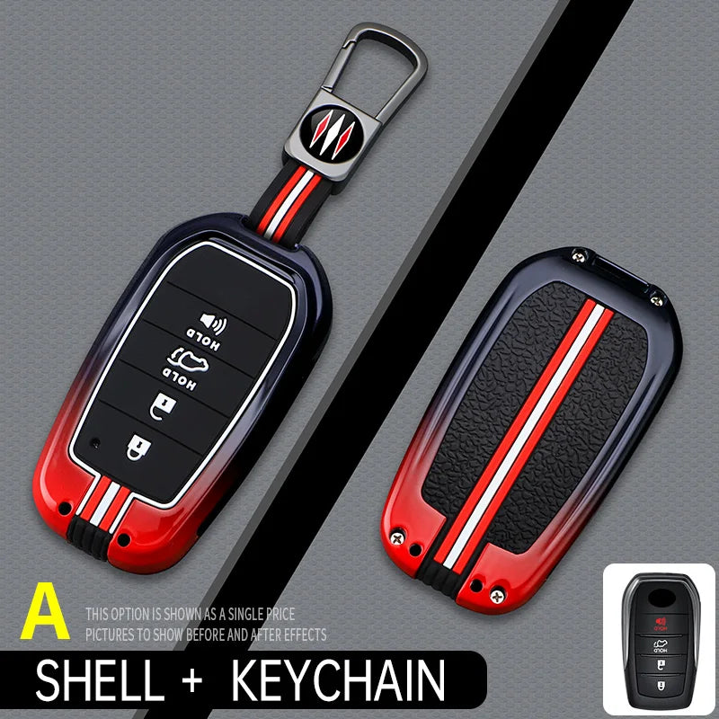 Car Key Case Cover For Toyota CHR Hilux Fortuner Land Cruiser 200 Camry Corolla Crown RAV4 Highland,Car Interior Accessories
