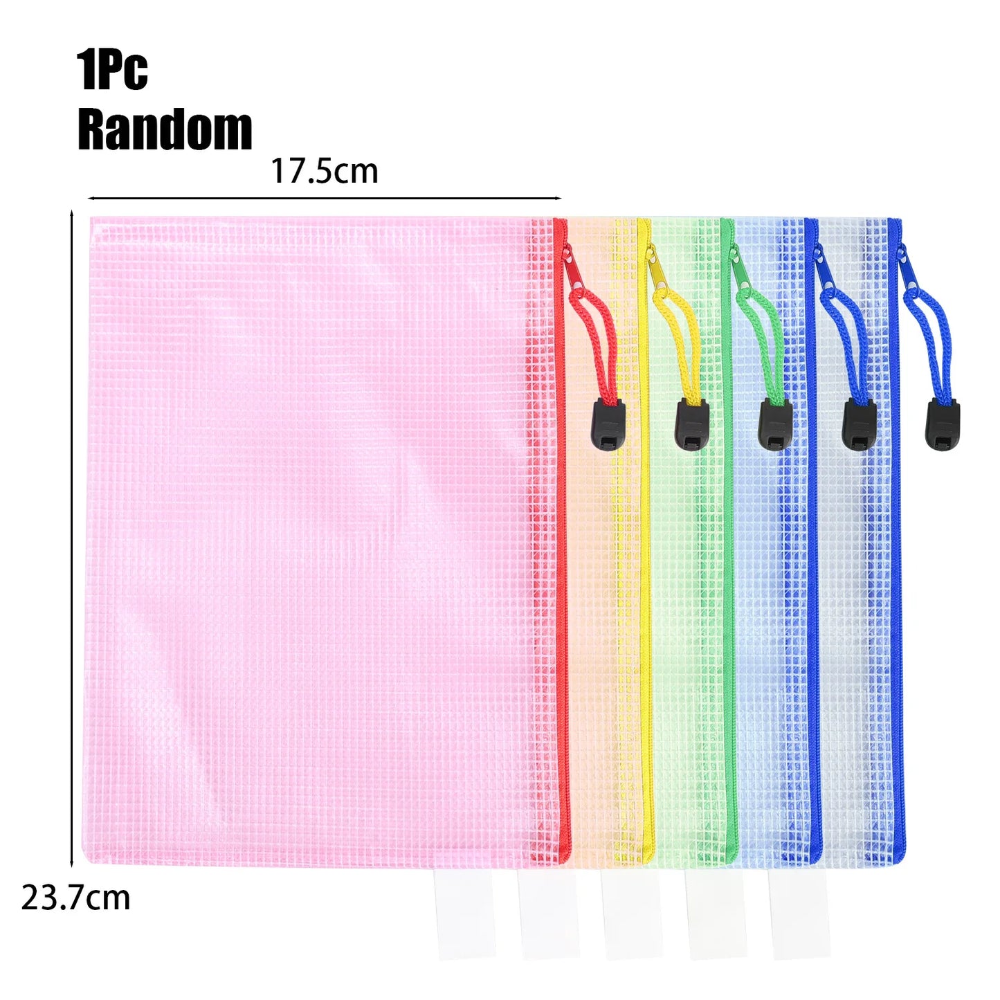 1-10Pcs A4 Mesh Zipper Pouch Bags Thicken Document Bag Waterproof Zip File Folders For School Office Travel Organizing Storage