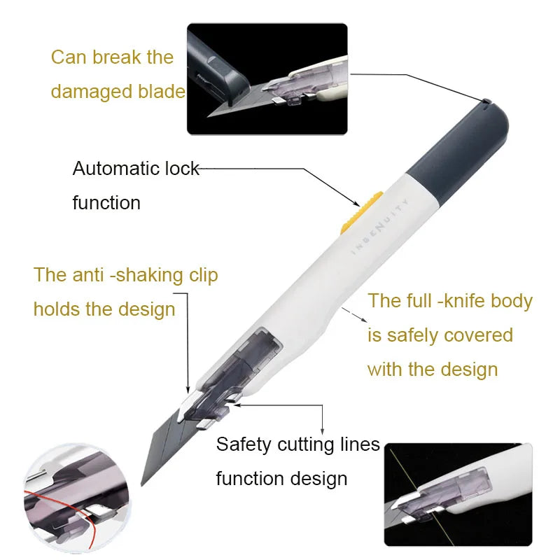Vinyl Utility Knife Anti Shaking Car Stickers Decals Blade Cutter Knife PPF Film Window Tint Craft Cutting Line Paper DIY Tool