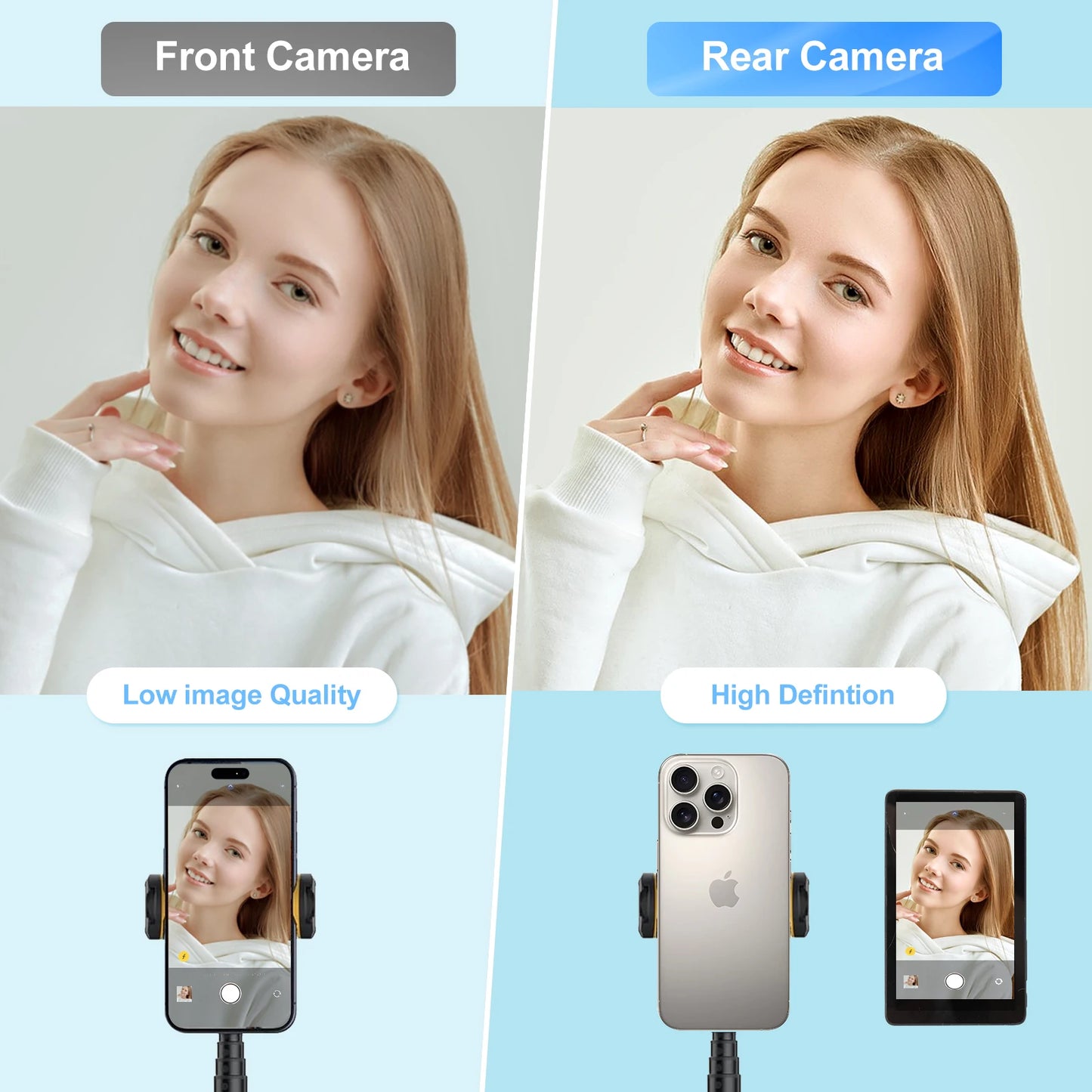 Wireless Magnetic Selfie Monitor – 4" Touchscreen with Bluetooth & Screen Mirroring for Vlogging & Live Streaming