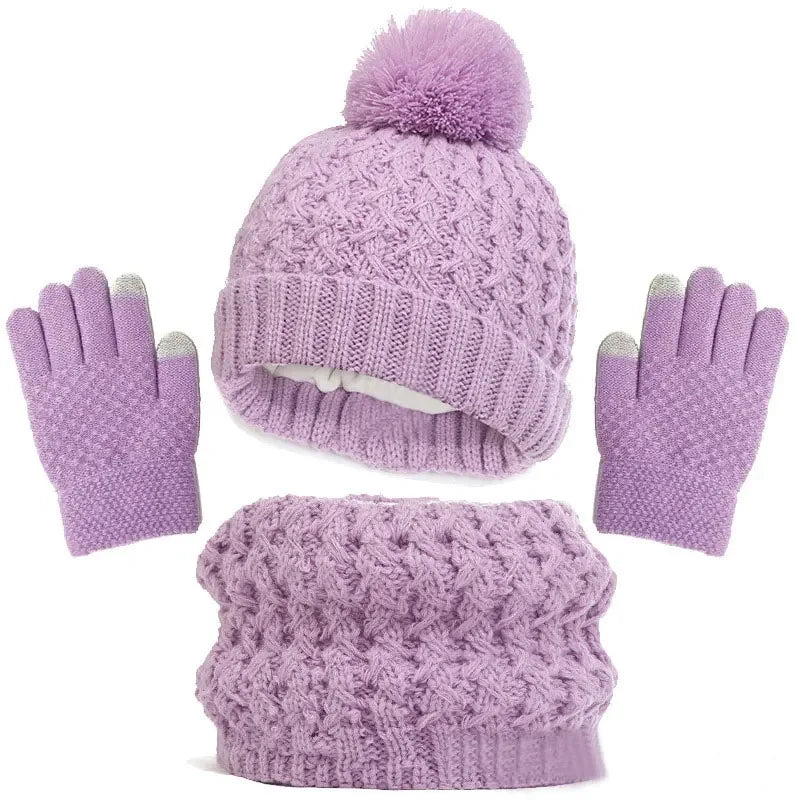 Kids Knit Beanie, Scarf & Gloves - 3 Piece Winter Set - photo 16