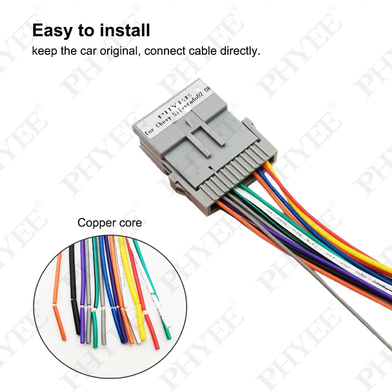 Car Stereo Radio Wiring Harness Adapter 24 Pin for Chevy Silverado Chevrolet Malibu Impala GMC Envoy Sierra Buick Pontiac Hummer