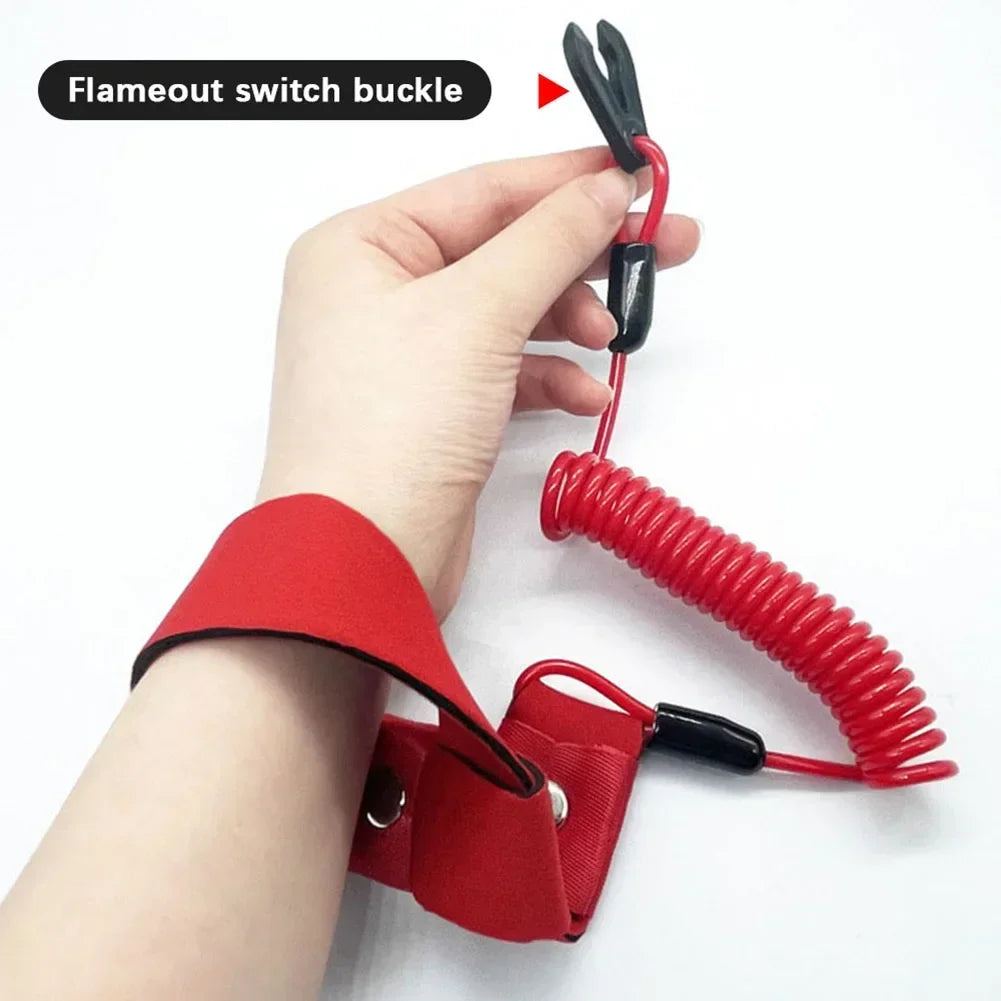 Boat Outboard Switch Engine Motor Lanyard Kill Urgent Stop Button Safety Connector Cord Compatible for Yamaha Suzuki Honda