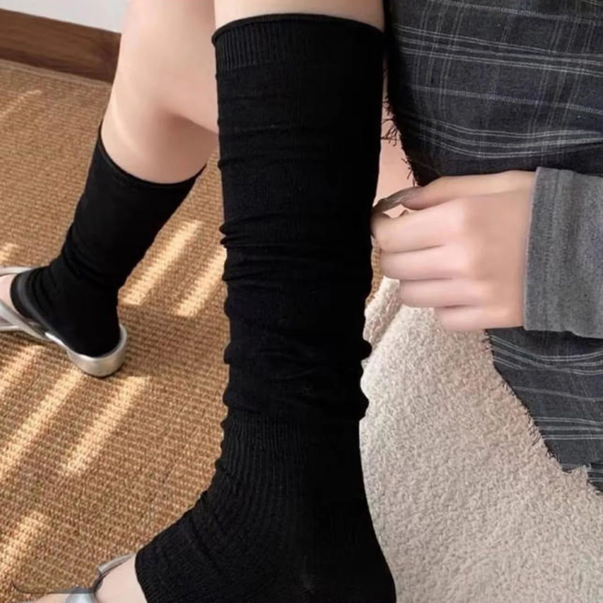 Women's Fluffy Knit Leg Warmers and Arm Warmers