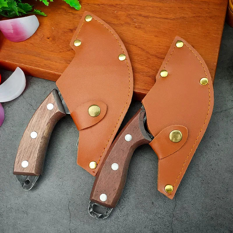 Multifunctional Knife Forged Kitchen Knife Stainless Steel Meat Cleaver Boning Knife with Bottle Opener Pocket With Knife Cover