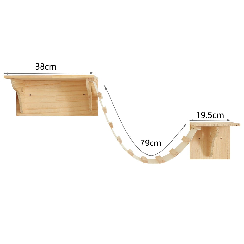 Cat Wall Climbing Set - 2 Shelves & Bridge Ladder – photo 6