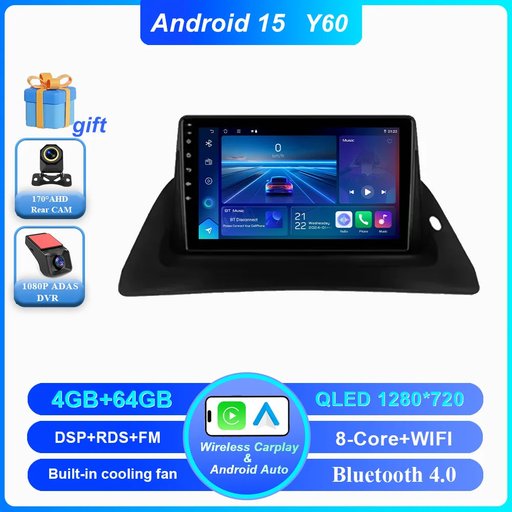 Android Car Stereo for Renault Kangoo (2008–2018) — CarPlay, Android Auto, GPS Navigation, Head Unit