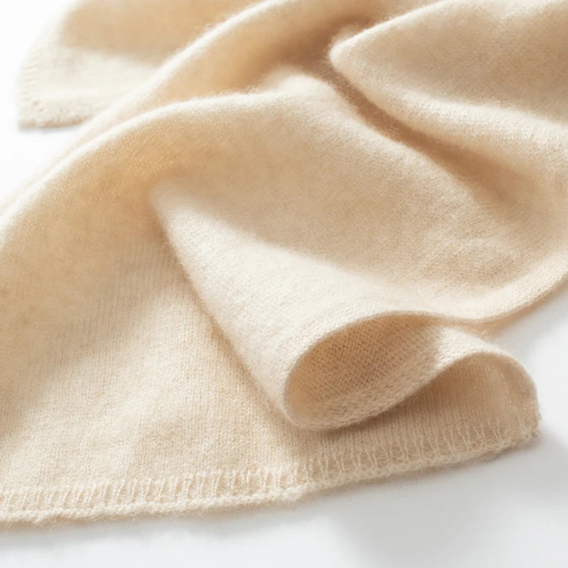 Women's Knitted Poncho Scarf - Solid Cashmere-Touch Winter Shawl - photo 2