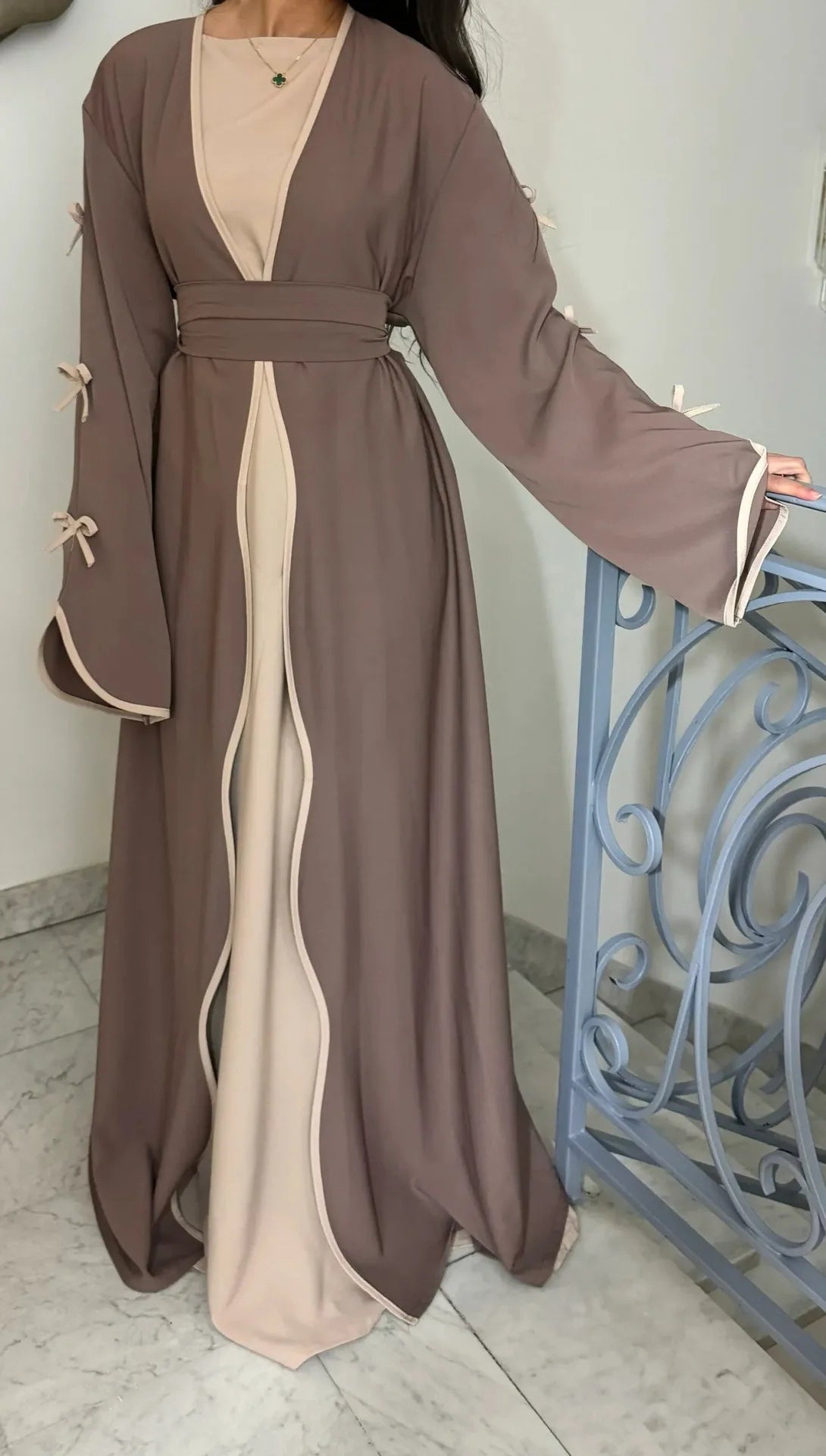 Eid Bow Abaya Women Cardigan Dress Muslim Party Caftan Robe Jalabiya Morocco Dubai Kaftan Islam Vestidos Largos Ramadan 2026