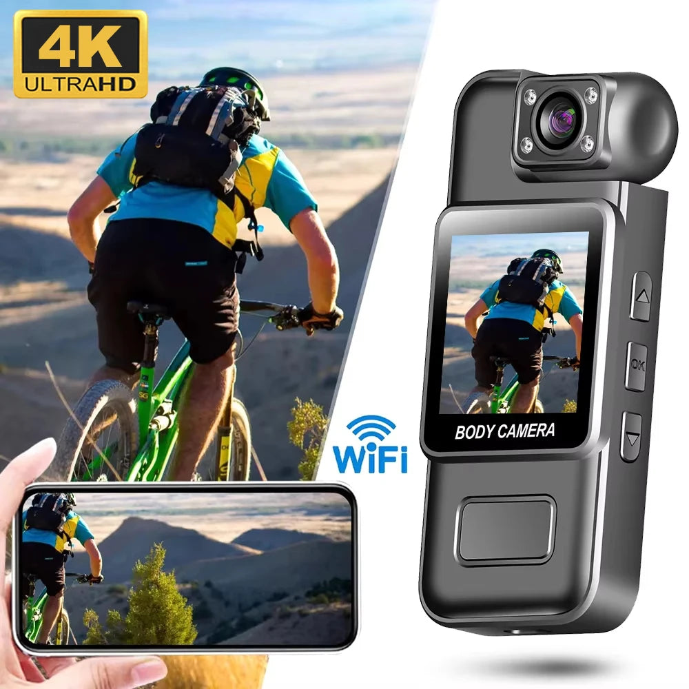 4K WiFi Mini Action Camera — Night Vision Wearable Body Cam