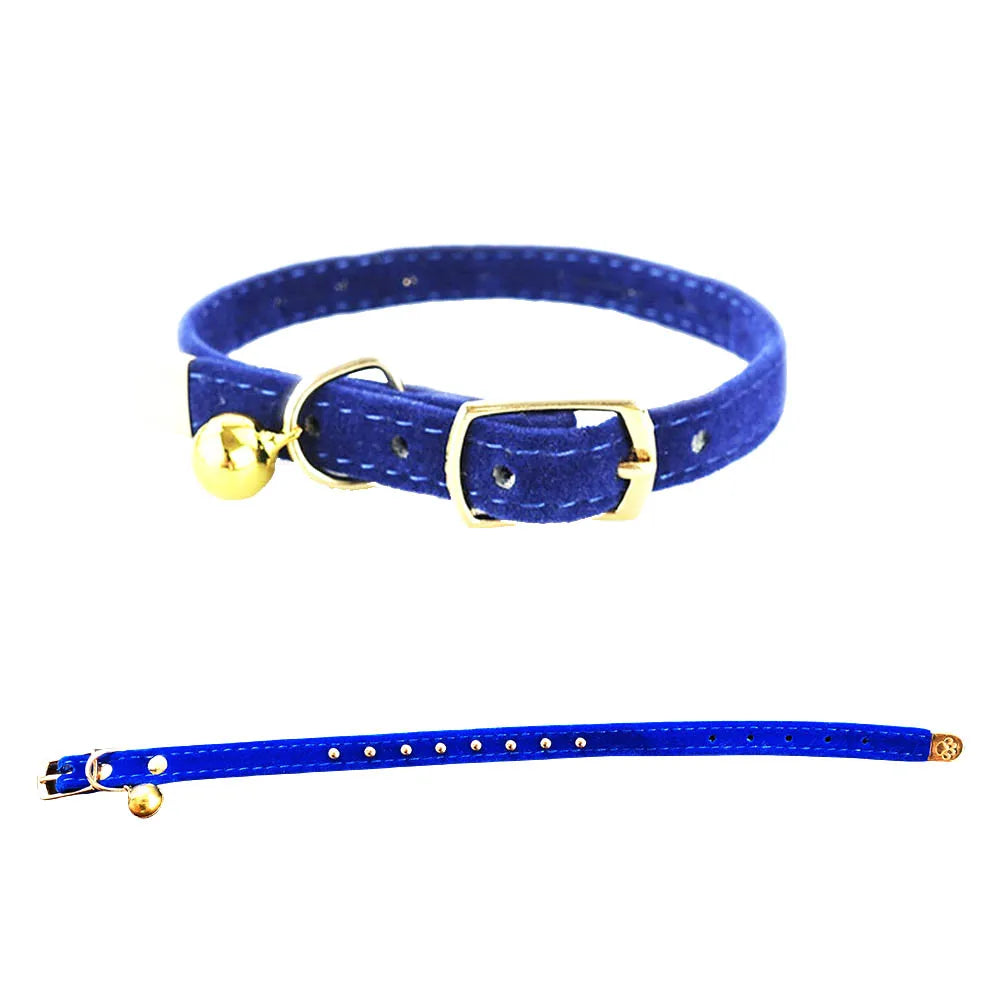 Solid Colour Cat Collar with Bell - Adjustable Safety Collar – photo 3